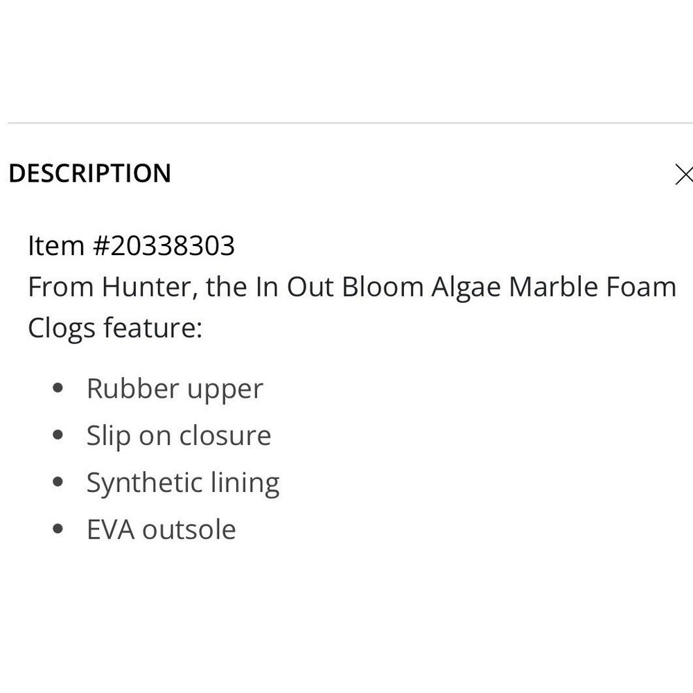 Hunter Bloom Algae Foam Clogs Marble Swirl Multicolor Unisex M11 W12 EU44 NIB - Picture 4 of 4